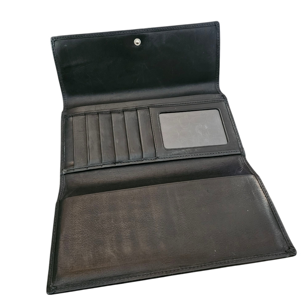 Coach Hamilton Black Leather Tri Fold Wallet - Picture 9 of 12